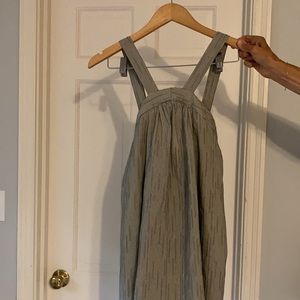 COOPERATIVE brand gray/white striped halter dress